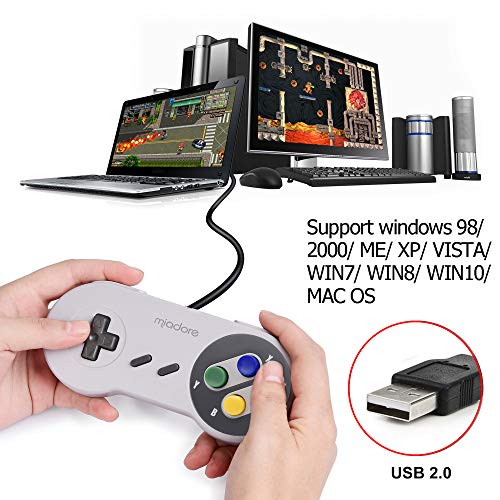 miadore 2X Classic USB Gamepad Retro Controlador USB de Juegos SNES para Windows, PC, Mac y Raspberry Pi System