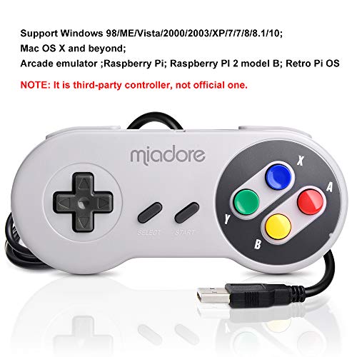 miadore 2X Classic USB Gamepad Retro Controlador USB de Juegos SNES para Windows, PC, Mac y Raspberry Pi System