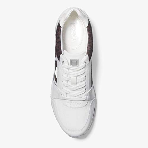 Michael Kors Zapatillas Deportivas para Mujer Billie Trainer con Logos Modelo 43S1BIFS1B Color Blanco/Marron (272 OpWhite/Brown). (Numeric_39)