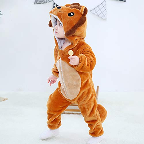 MICHLEY Bebé Mameluco Niños y Niñas Animales de Pelele Pijama León por 2-5 Meses
