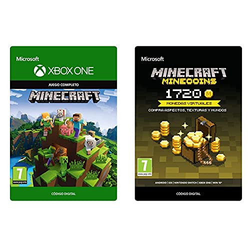 Microsoft Minecraft Edición Estándar, Xbox One, Online Game Code + Minecraft Minecoins Pack: 1720 Monedas, Xbox One, Online Game Code