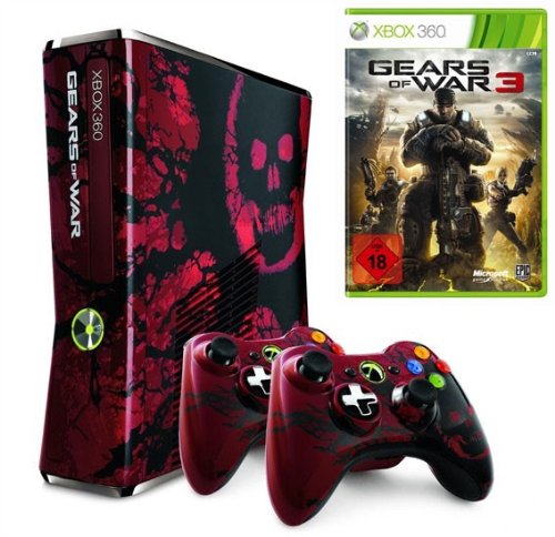 Microsoft Xbox 360 Limited Edition Gears of War 3, BNDL - juegos de PC (BNDL, 320 GB, AV) Negro, Rojo