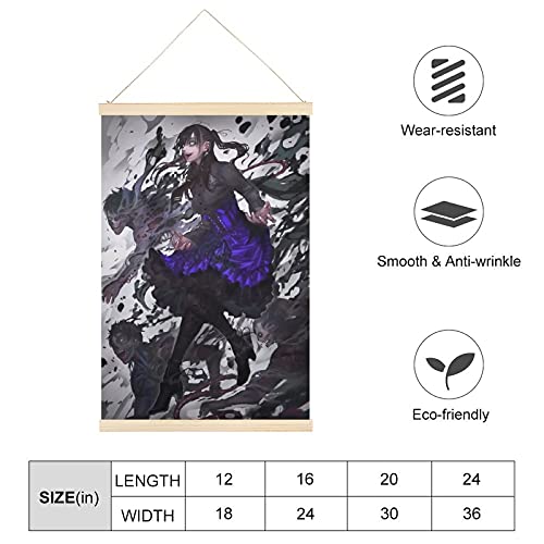 MIDF Diablo Necromancer Anime Colgando Póster Percha Marco Percha Percha Pergamino Cartel Pergamino Lienzo Decorativo Pintura Decoración Decoración de Pared Habitación 16x24"