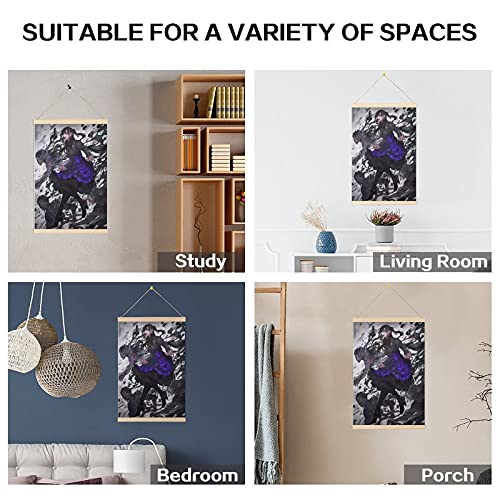 MIDF Diablo Necromancer Anime Colgando Póster Percha Marco Percha Percha Pergamino Cartel Pergamino Lienzo Decorativo Pintura Decoración Decoración de Pared Habitación 16x24"