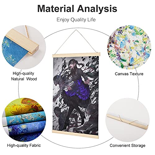 MIDF Diablo Necromancer Anime Colgando Póster Percha Marco Percha Percha Pergamino Cartel Pergamino Lienzo Decorativo Pintura Decoración Decoración de Pared Habitación 16x24"