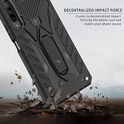 MILAN NICE Funda para Huawei Honor 8X de Silicona y PC Antigolpes Carcasa Protectora Anti-arañazos y Antideslizante con Soporte Incoporado (Negro)