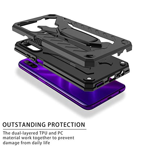 MILAN NICE Funda para Huawei Honor 8X de Silicona y PC Antigolpes Carcasa Protectora Anti-arañazos y Antideslizante con Soporte Incoporado (Negro)