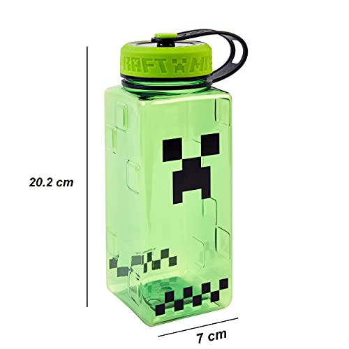 Minecraft 36 Oztritan Union, Botella de plástico para Beber, mercancía Perfecta para Regalo, Tritan