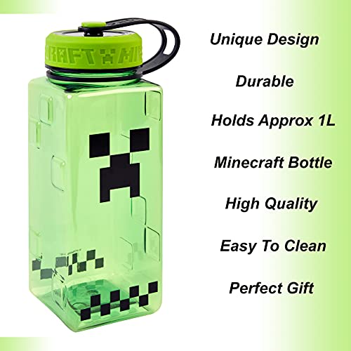 Minecraft 36 Oztritan Union, Botella de plástico para Beber, mercancía Perfecta para Regalo, Tritan