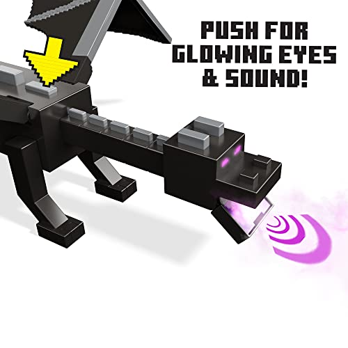 Minecraft Dragón de Ender definitivo Dragón de juguete con luces y sonidos, incluye 1 figura con accesorios Mattel GYR76