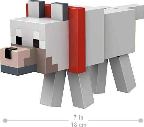 Minecraft Dungeons Lobo Figura de fusión, cofre con juguete con accesorios, regalo para niños +6 años (Mattel GVV16)