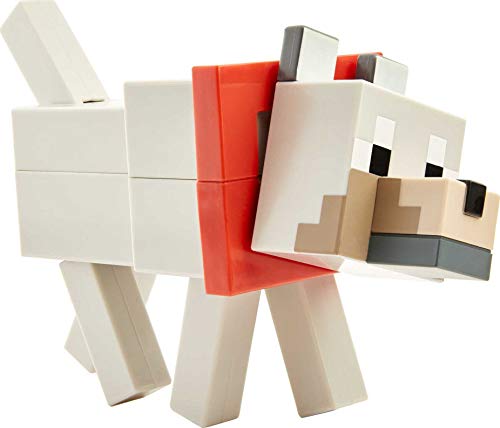 Minecraft Dungeons Lobo Figura de fusión, cofre con juguete con accesorios, regalo para niños +6 años (Mattel GVV16)