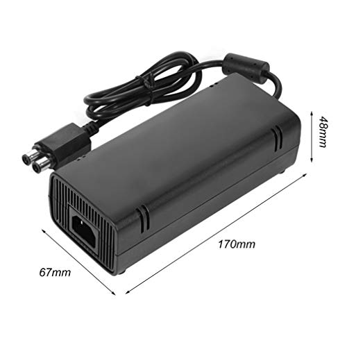 Mini Fuente de alimentación del Adaptador de ladrillo de CA Sellado para Xbox 360 Slim con Cable de Cargador 135W Universal 110-220V Voltaje Ancho Bajo Ruido Enchufe Europeo Negro
