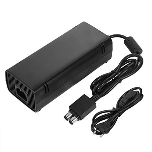 Mini Fuente de alimentación del Adaptador de ladrillo de CA Sellado para Xbox 360 Slim con Cable de Cargador 135W Universal 110-220V Voltaje Ancho Bajo Ruido Enchufe Europeo Negro