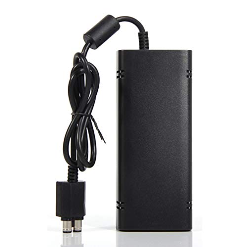 Mini Fuente de alimentación del Adaptador de ladrillo de CA Sellado para Xbox 360 Slim con Cable de Cargador 135W Universal 110-220V Voltaje Ancho Bajo Ruido Enchufe Europeo Negro
