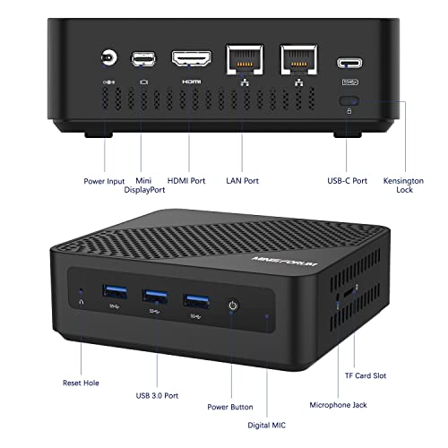 Mini PC 8GB de RAM Actualizable SSD de 256 GB Procesador Core i5-5257U (hasta 3.1Ghz),Ordenadores de Sobremesa 4K HD con Puerto USB-C/HDMI/Mini DP,2X Ethernet Wi-Fi Dual