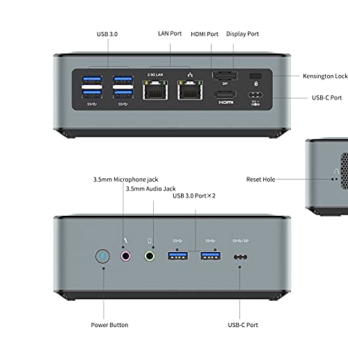 Mini PC AMD Ryzen 7 4800U de 8 núcleos hasta 4,2 GHz | 32 GB RAM 512 GB PCIe SSD | Gráficos Radeon | Windows 10 Pro | Dual WiFi 6 Bluetooth | 4K HDMI 2.0 / DisplayPort | 2X RJ45 | 4X USB 3.0
