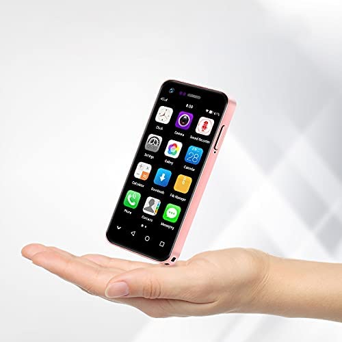 Mini teléfono móvil 4G Smartphone, 3GB + 32GB, Smartphone de 3 Pulgadas Android 6.0 Quad Core, Dual SIM, reconocimiento Facial, GPS, teléfono Desbloqueado de Google Play (Rosa)