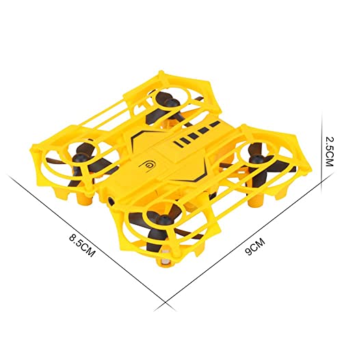 Mini UFO Drone for Kids Adults Beginners 360 Flips Helicopter with Light RC Quadcopter Kids Flying Toys Speed Adjustment One Key Take Off Landing for Boys Girls Gifts (Yellow)