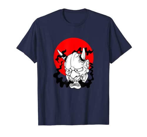 Minimalist japanese yokai Ogre mask oni harajuku art Camiseta