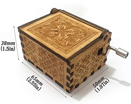 MINSOTO Caja de música de Madera Tallada a Mano, diseño de la Leyenda de Zelda ((B) Madera)