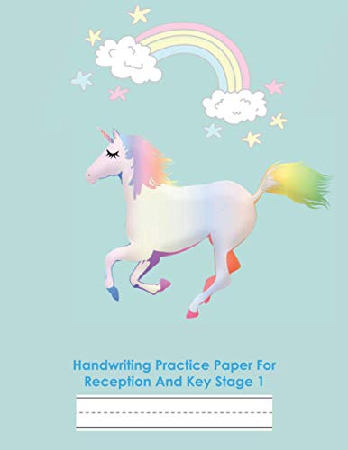 Mint Green Unicorn Handwriting Practice Paper For Reception And Key Stage 1: Handwriting Exercise Book for School & Writing Practice for Children - ... Pastel Pink Mint Green Pattern Unicorn Colors