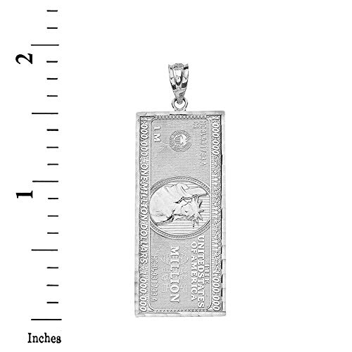 Mis Tesoritos Collar de Plata esterlina con Billetes de un millón de dólares de Doble Cara (pequeño) (Longitud de Cadena Disponible 40cm- 45cm - 50cm - 55cm)