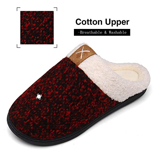 Mishansha Pantuflas Hombre Zapatillas de Estar por Casa para Mujer Invierno Antideslizantes CáLido Cómodas Memory Foam Slippers Pavo Rojo, Gr.40/41 EU