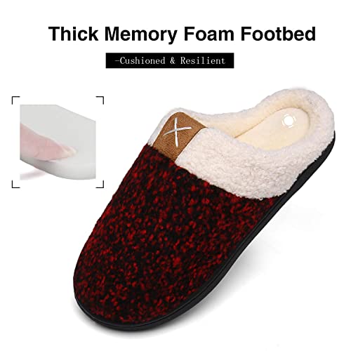 Mishansha Pantuflas Hombre Zapatillas de Estar por Casa para Mujer Invierno Antideslizantes CáLido Cómodas Memory Foam Slippers Pavo Rojo, Gr.40/41 EU