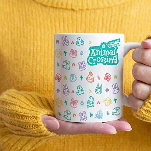 MissLi Animal Crossing New Horizons 11oz Lindas Tazas De Cerámica Blanca para Café, Té Y Leche