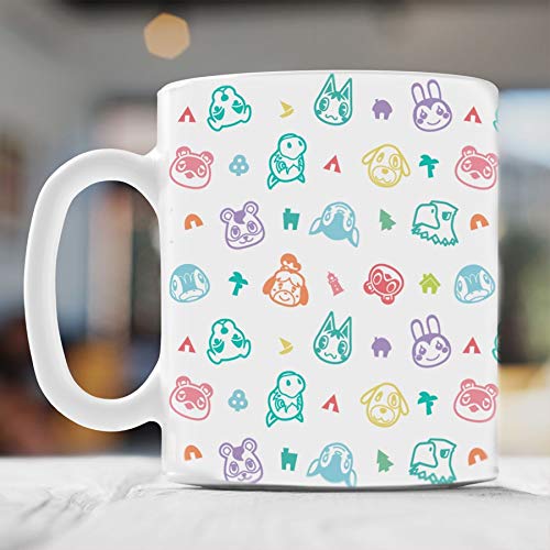 MissLi Animal Crossing New Horizons 11oz Lindas Tazas De Cerámica Blanca para Café, Té Y Leche