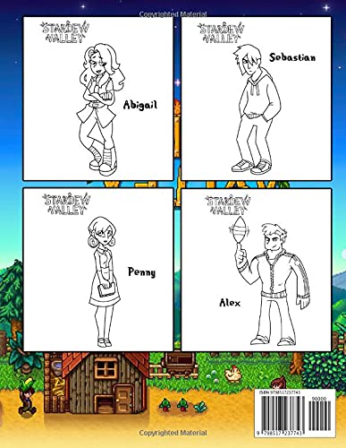 Mixigaming! - Stardew Valley Coloring Book: Vivid Illustrations, Lovely Gift For Kids And Adults Who Loves Role-playing Video Games