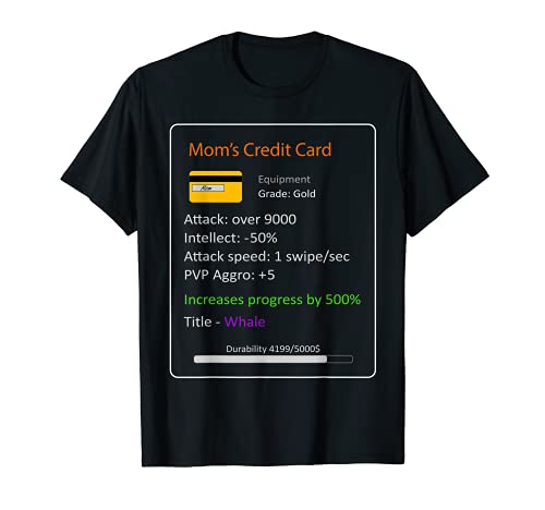 MMO Gamer Tarjeta de Crédito MMORPG Artículo Divertido Juego Camiseta