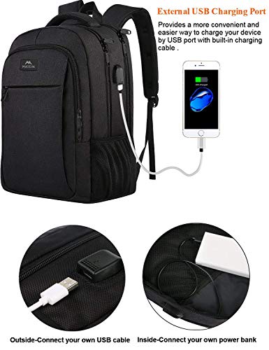 Mochila de viaje de negocios, mochila para computadora portátil con puerto USB para hombres Niñas de mujer para niños, mochila antirrobo para computadora para mochila escolar Se adapta a 15.6 pulgadas