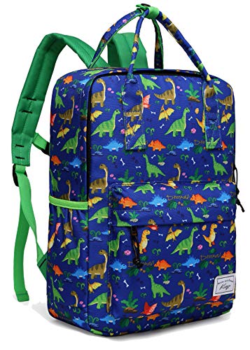 Mochila Infantil, Kasgo Mochila Niño Mochila Dinosaurio Mochila Escolar Lindo Mochila Preescolar Personalizada para Kindergarten Niños con Correa Pecho Escolar Viaje Cámping Azul Dinosaurio