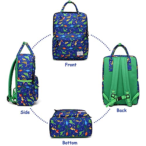 Mochila Infantil, Kasgo Mochila Niño Mochila Dinosaurio Mochila Escolar Lindo Mochila Preescolar Personalizada para Kindergarten Niños con Correa Pecho Escolar Viaje Cámping Azul Dinosaurio