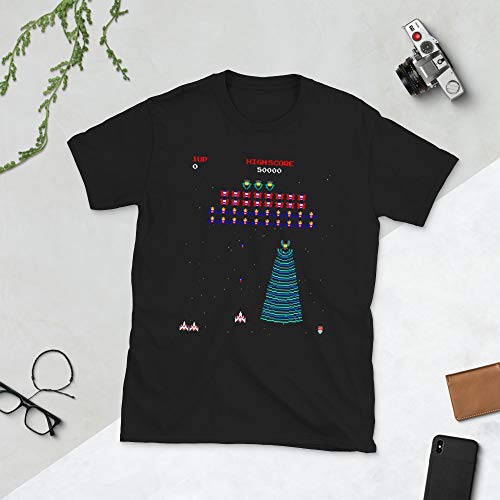 Mod.6 Arcade Galaga 1981 Space Invaders Video Game Juego 80s Retro Vintage Gaming Console Aliens 8-bits Gamer Camiseta T-Shirt