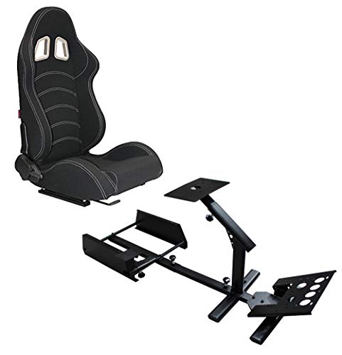 MODAUTO Soporte de Videojuego, Soporte de Juego de Carreras, Controlar de Juego, con Asiento Semibaquet Ajustable, Soporte de Volante y Cambios, Compatible con Logitech G29/G27, Modelo B+N180
