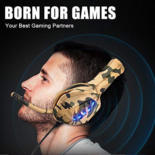 Moimhear Cascos Gaming, Auriculares Gaming, Auriculares Ps4, Auriculares para Xbox One, Cascos Gaming con Sonido Envolvente y Reducción de Ruido