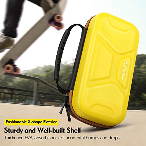 MoKo Funda de Compatible con Nintendo Switch Lite, Estuche Transporte Rígido Portátil de Almacenamiento EVA con Manija, 20 Puertos para Tarjetas de Juego para Nintendo Switch Lite 2019 - Amarillo