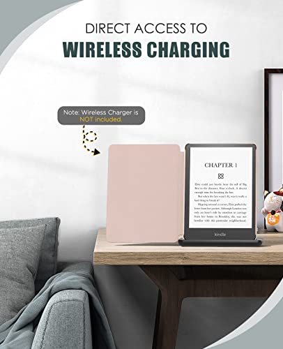 MoKo Funda para Kindle Paperwhite 11ª Generación (Modelo 2021) 6.8", PU Cubierta Carcasa PC Estilos Niños para Kindle Paperwhite Edición de Firma, Auto Reposo/Estela, Rosa Dorada
