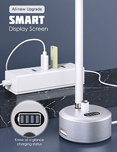 MoKo Soporte de Carga Compatible con Apple Pencil 1ª Gen, Base de Carga Rápida con Pantalla Visual para iPad Pro Pencil/Pen iPad Pro 12.9 10.5 9.7, iPad 10.2 2019 (No Apto para iPad Pencil 2), Plata