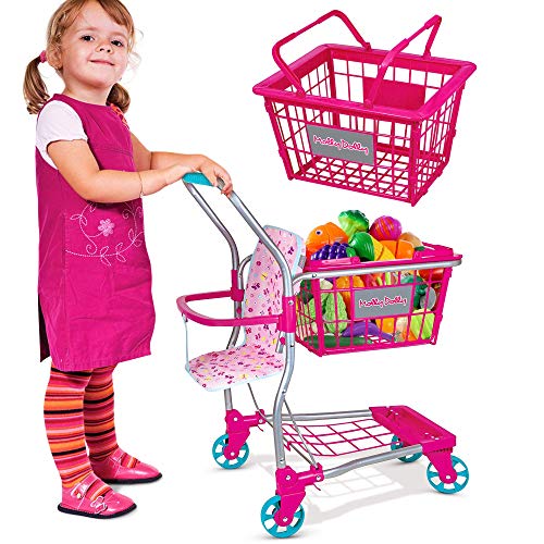 Molly Dolly - Carro de Juego y Cesta para niños 2 en 1 - Carro de Juego para niños de 3 años en adelante