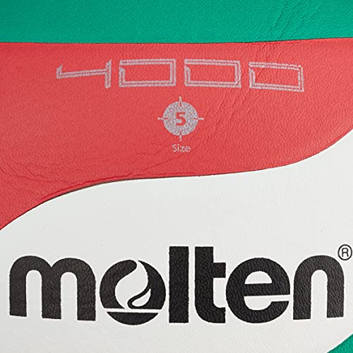 Molten VM4000 - Balón de Voleibol, Blanco, Rojo y verde, Talla 5