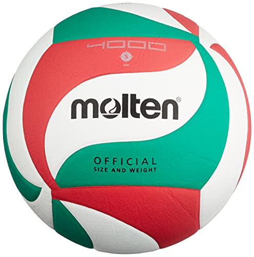 Molten VM4000 - Balón de Voleibol, Blanco, Rojo y verde, Talla 5