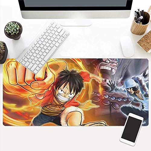 Monedero de ratones, Monkey D. Luffy Marshall.D.Teach Punch Fire Punch One Piece Series Wide Game Mouse Pad PC PC Tabla grande Tamaño Tamaño Tamaño Manija antideslizante Lock Portátil Pad del teclado