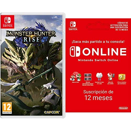 Monster Hunter Rise (Nintendo Switch) + Nintendo Switch Online - 12 Meses (Código de descarga)