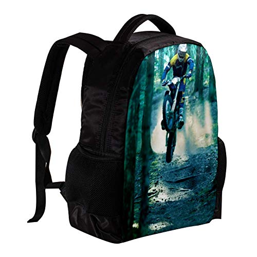 Motorcycle Race 07 Elegante Mochila para portátil Ligera Unisex Mochila Informal Mochila multifunción Mochila única para Adolescentes, niños, niñas, Colegio de Estudiantes 27.5x13x40cm