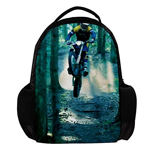 Motorcycle Race 07 Elegante Mochila para portátil Ligera Unisex Mochila Informal Mochila multifunción Mochila única para Adolescentes, niños, niñas, Colegio de Estudiantes 27.5x13x40cm