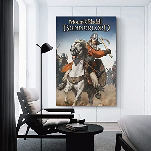 Mount And Blade II Bannerlord Juego de portada de lienzo y arte de pared, impresión moderna de decoración de dormitorio familiar para familia y amigos de 60 x 90 cm